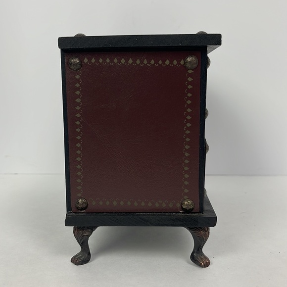 Vtg Musical Footed Wood Jewelry Box 2 Drawers Made in Japan SEE VIDEO WORKS - Picture 7 of 16